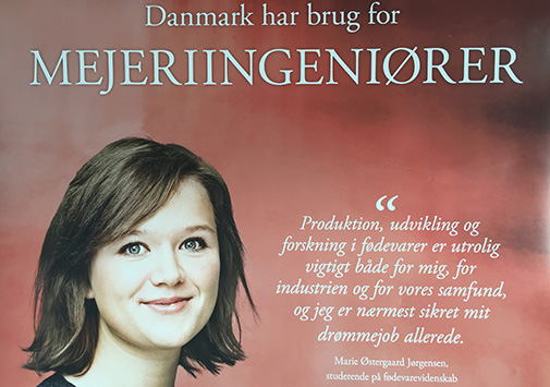 Billede af plakat; "Danmark har brug for mejeriingeniører"